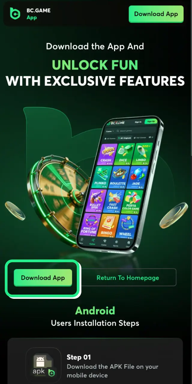bc game app android open browser visit site