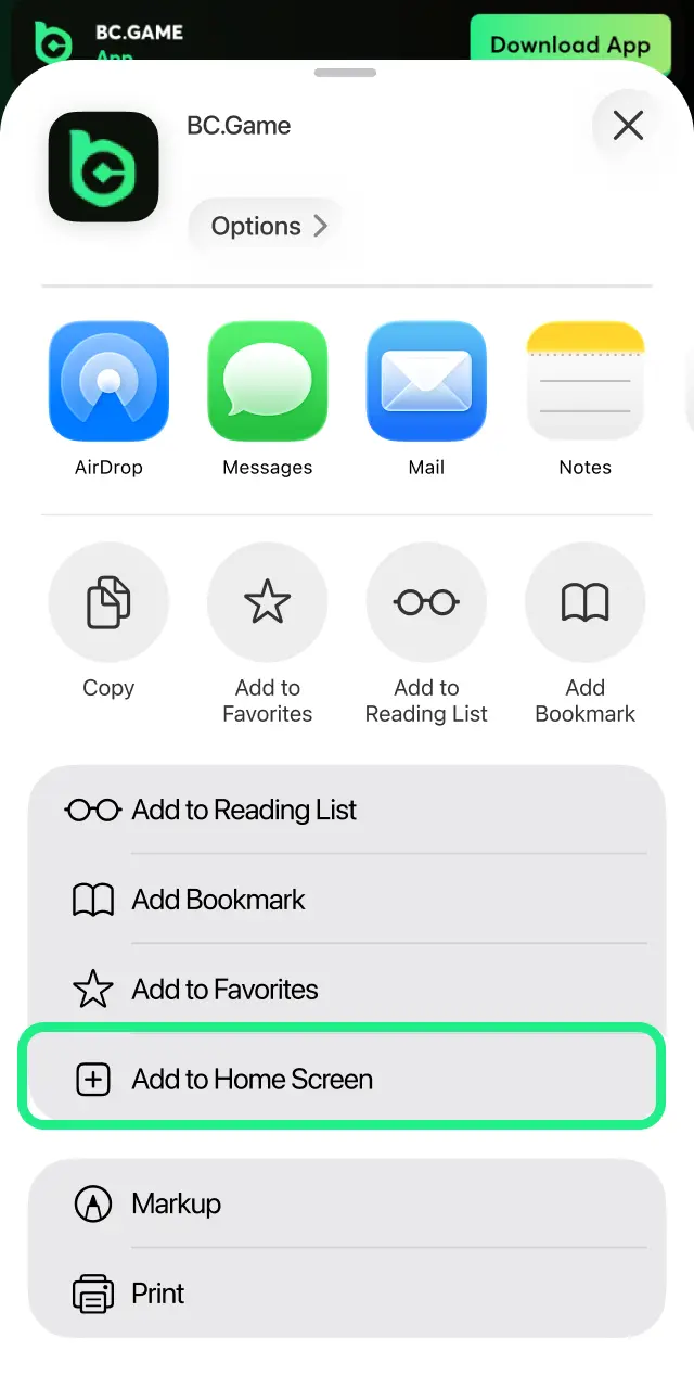 bc game app ios find add to home screen