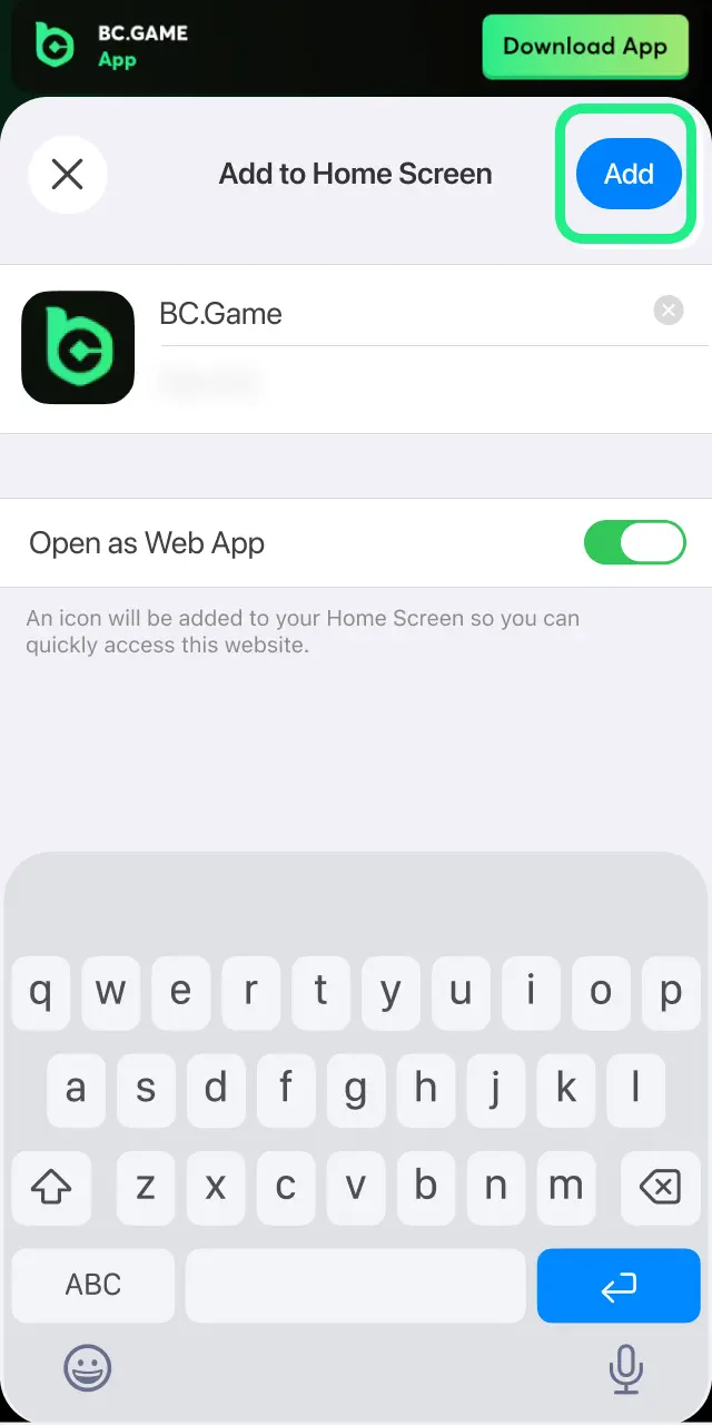 bc game app ios type name hit add